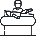 dibujo de fisioterapeuta tratando paciente